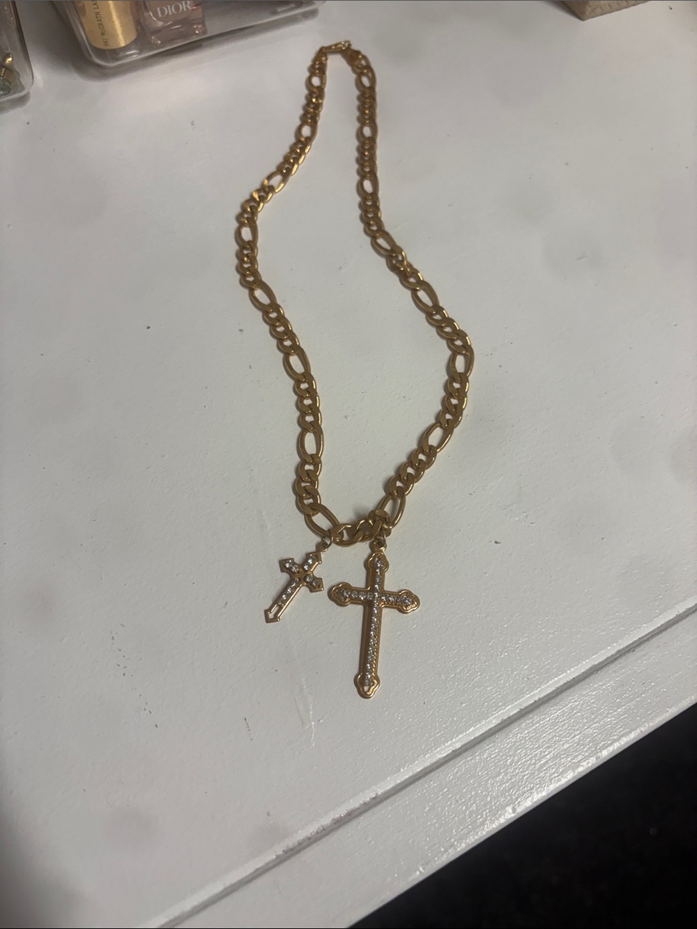 Gold Cross Pendant Chain Necklace - Women's Jewelry